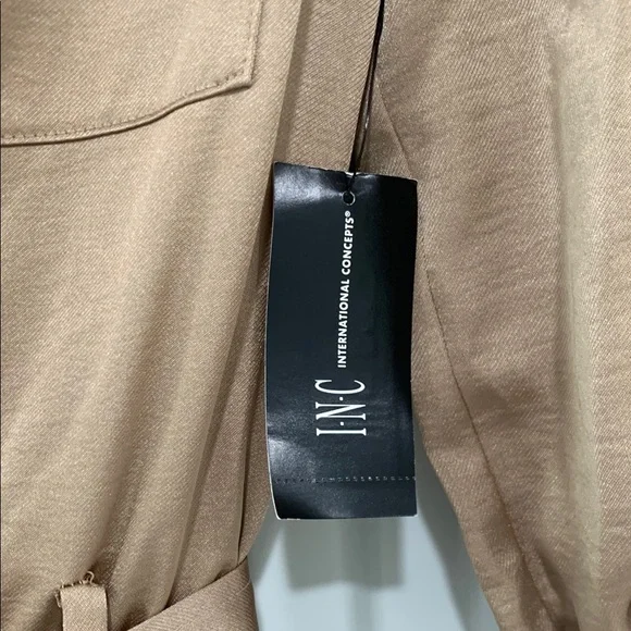 INC International Concepts Tan Jumpsuit with Collared Neckline - Picture 4 of 14